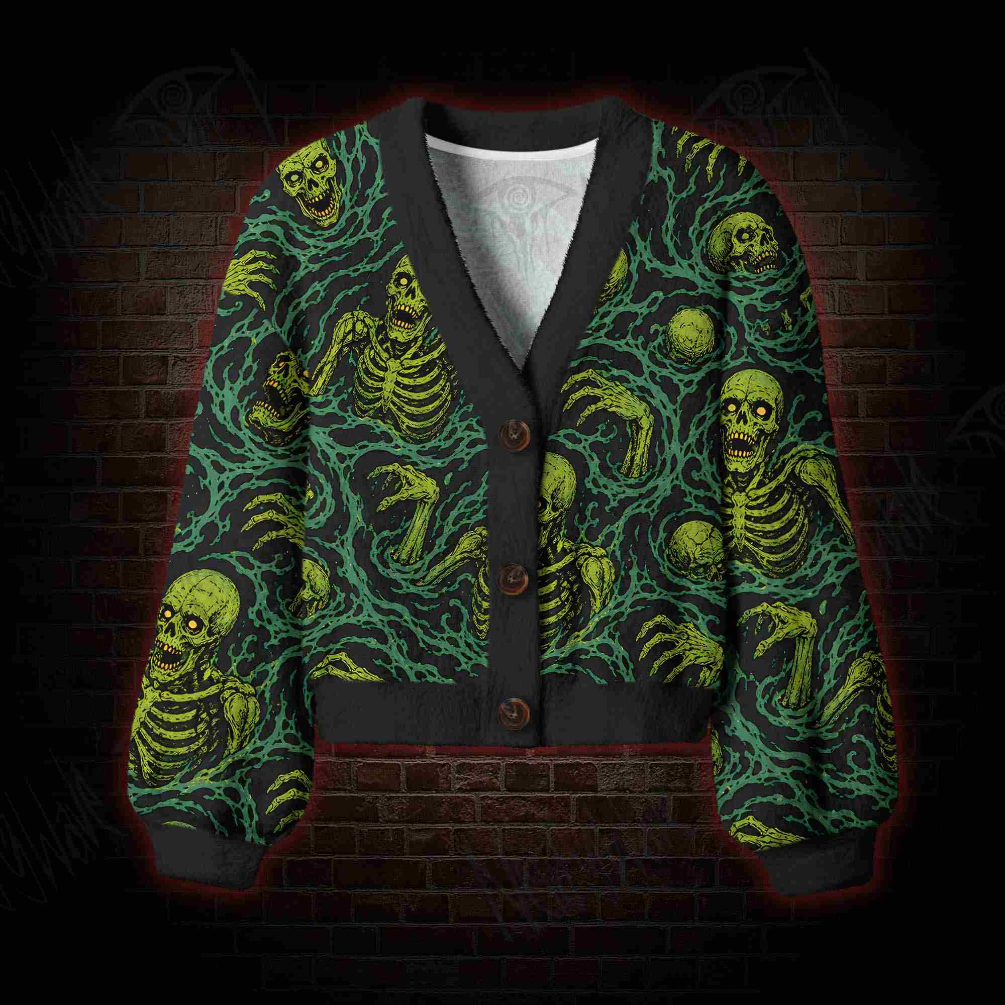 Toxic Skeleton Tide Women's Cardigan Sweater