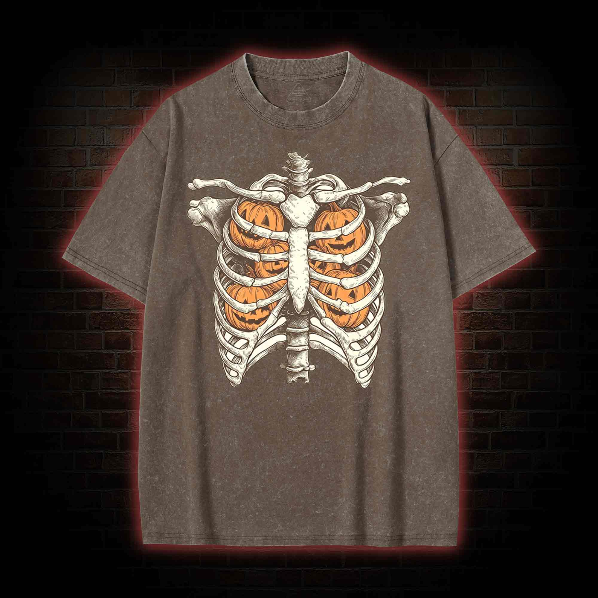 Halloween Retro Ghost Washed T-shirt