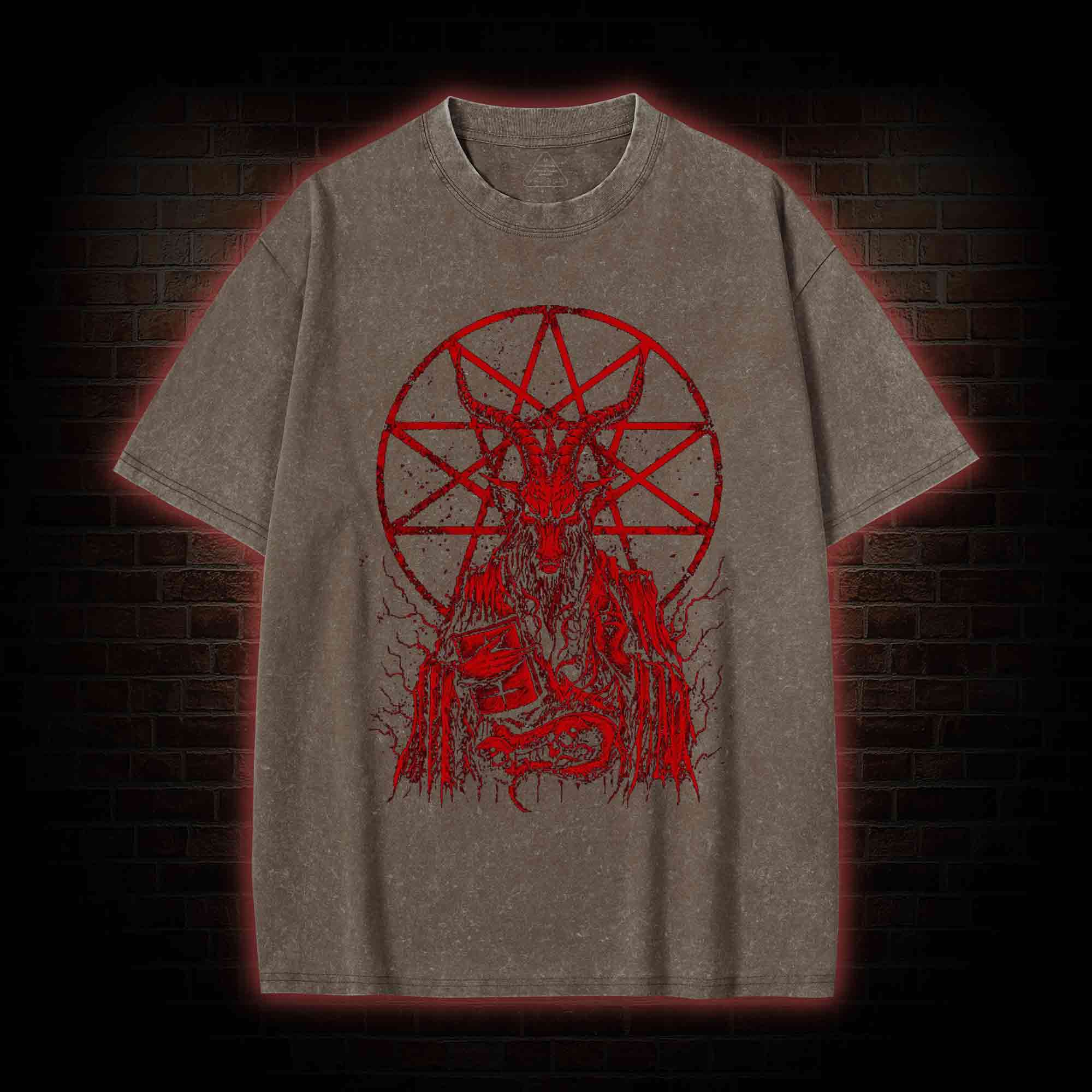 Dark Devil Baphomet Washed T-Shirt