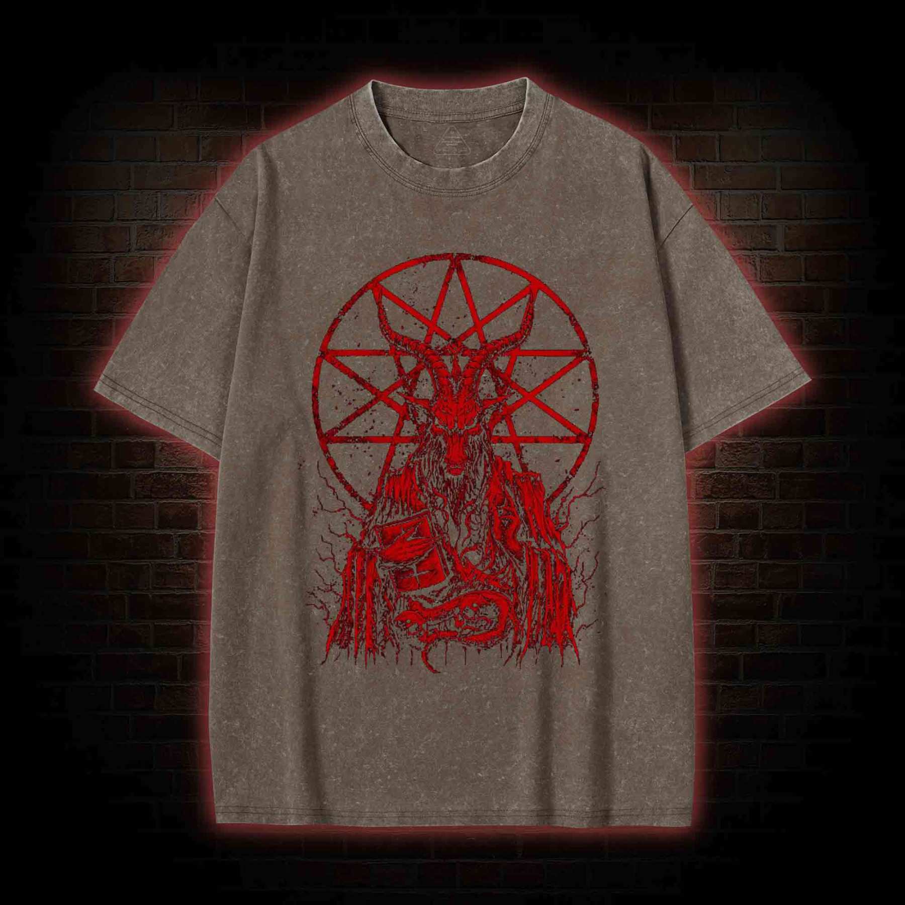 Dark Devil Baphomet Washed T-Shirt