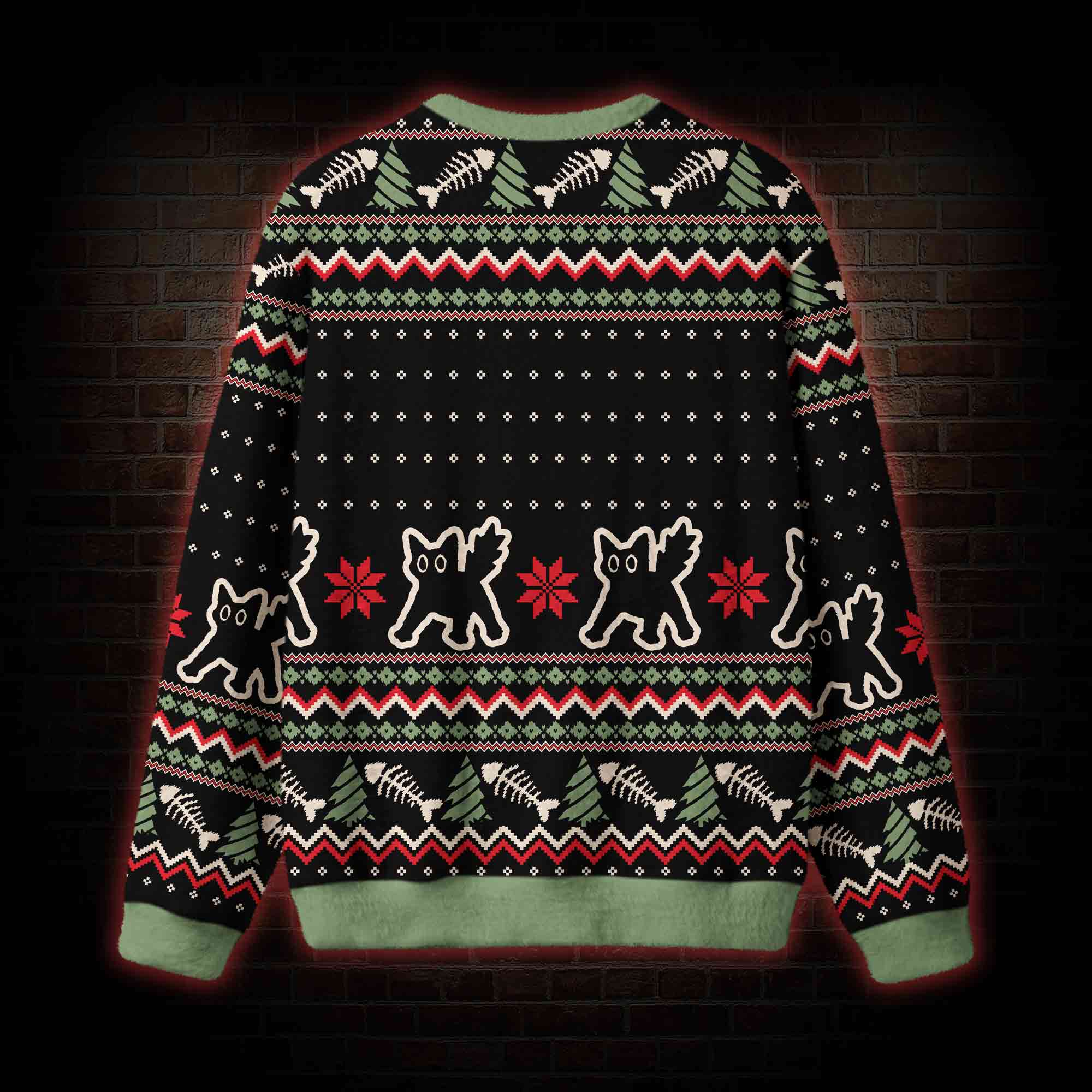 Naughty Santa Cat Retro Ugly Sweatshirts