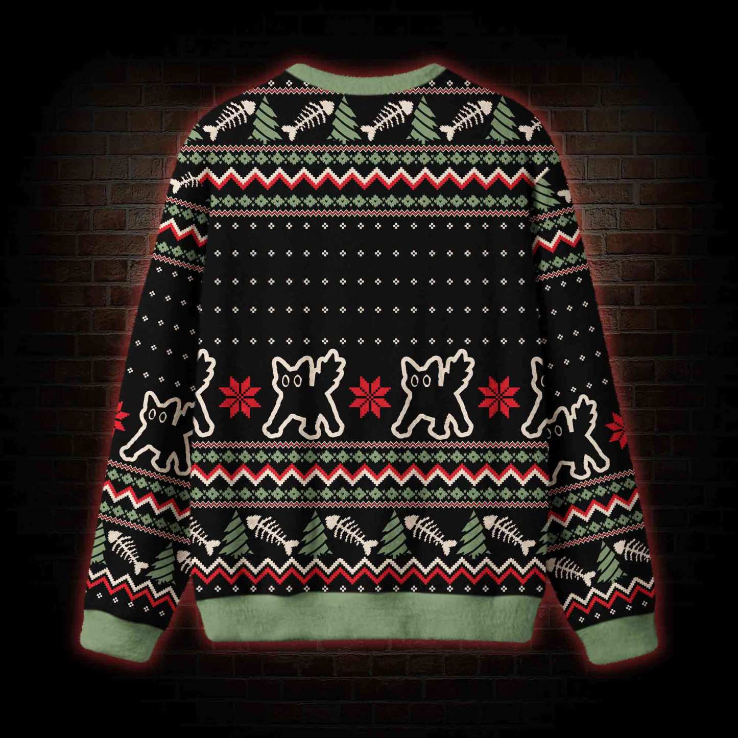Naughty Santa Cat Retro Ugly Sweatshirts