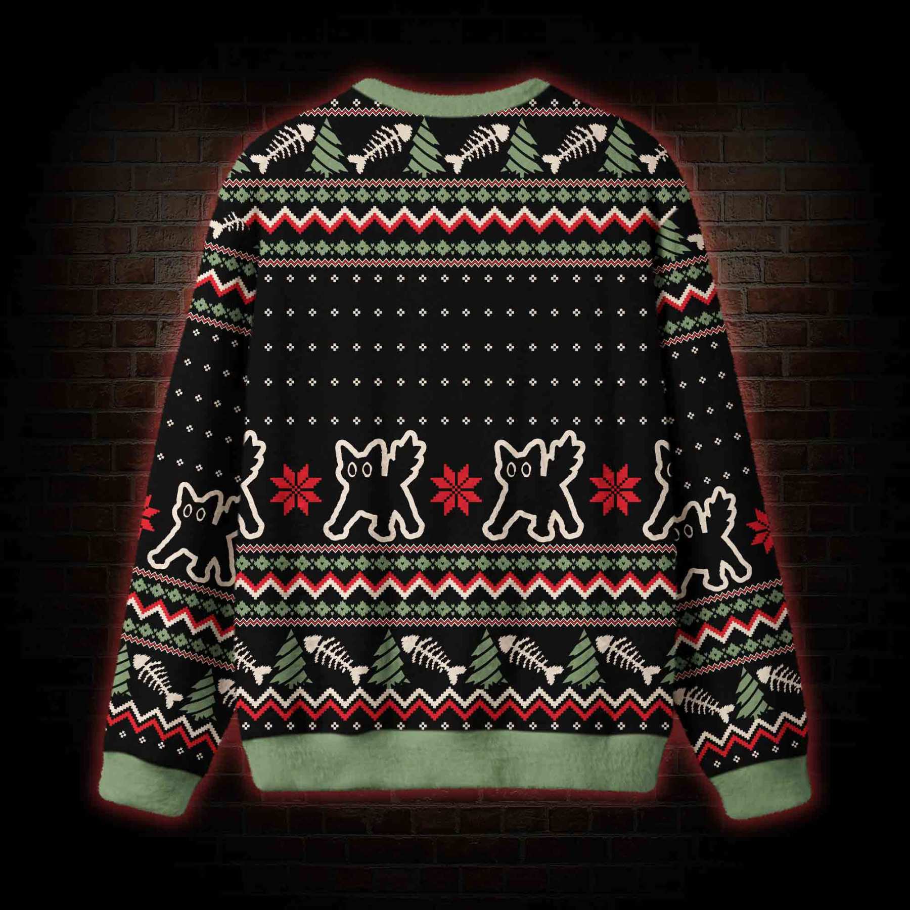 Naughty Santa Cat Retro Ugly Sweatshirts