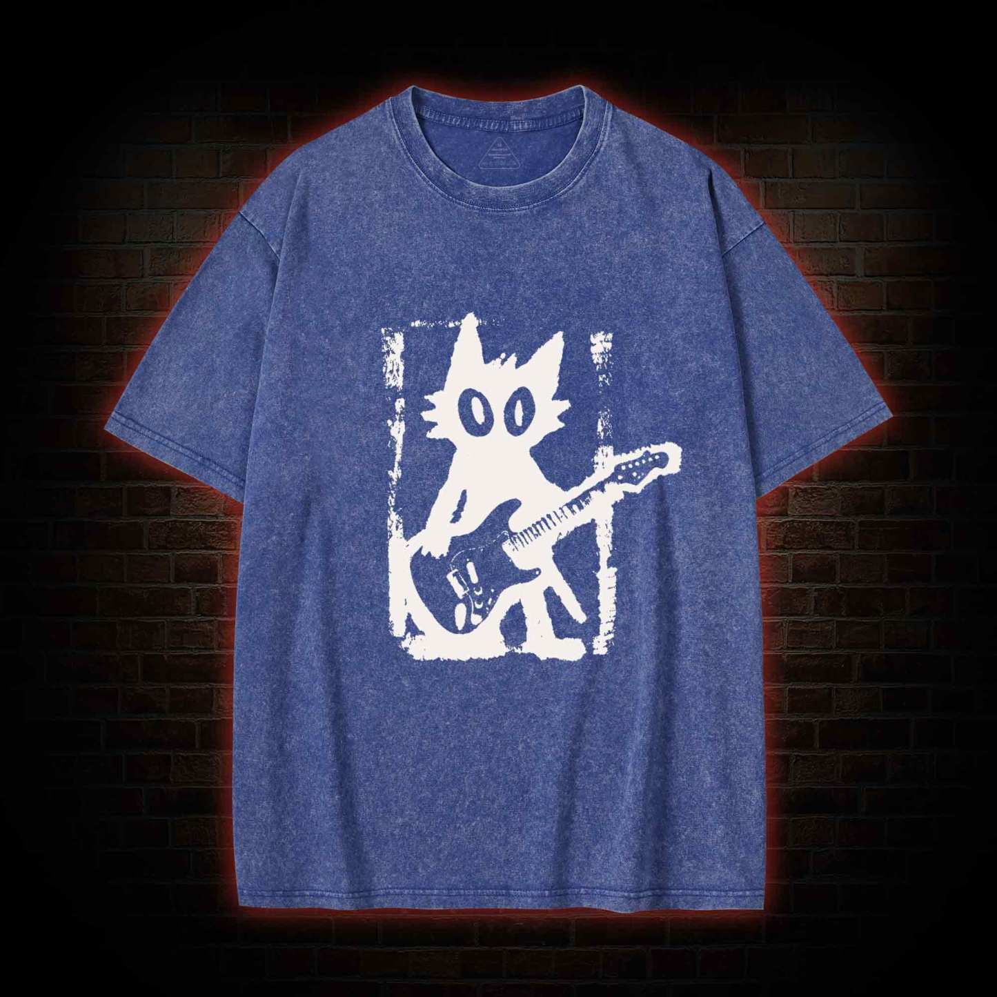 Rock and Roll Cat Washed T-shirt