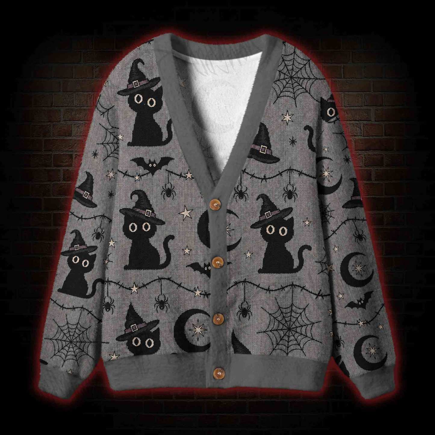 Witch's Familiar Black Cat Cardigan Sweater