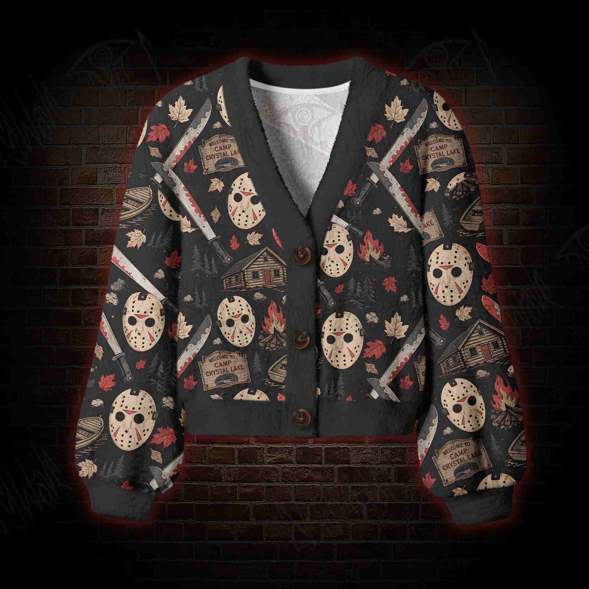 Crystal Lake Slasher Women's Cardigan Sweater