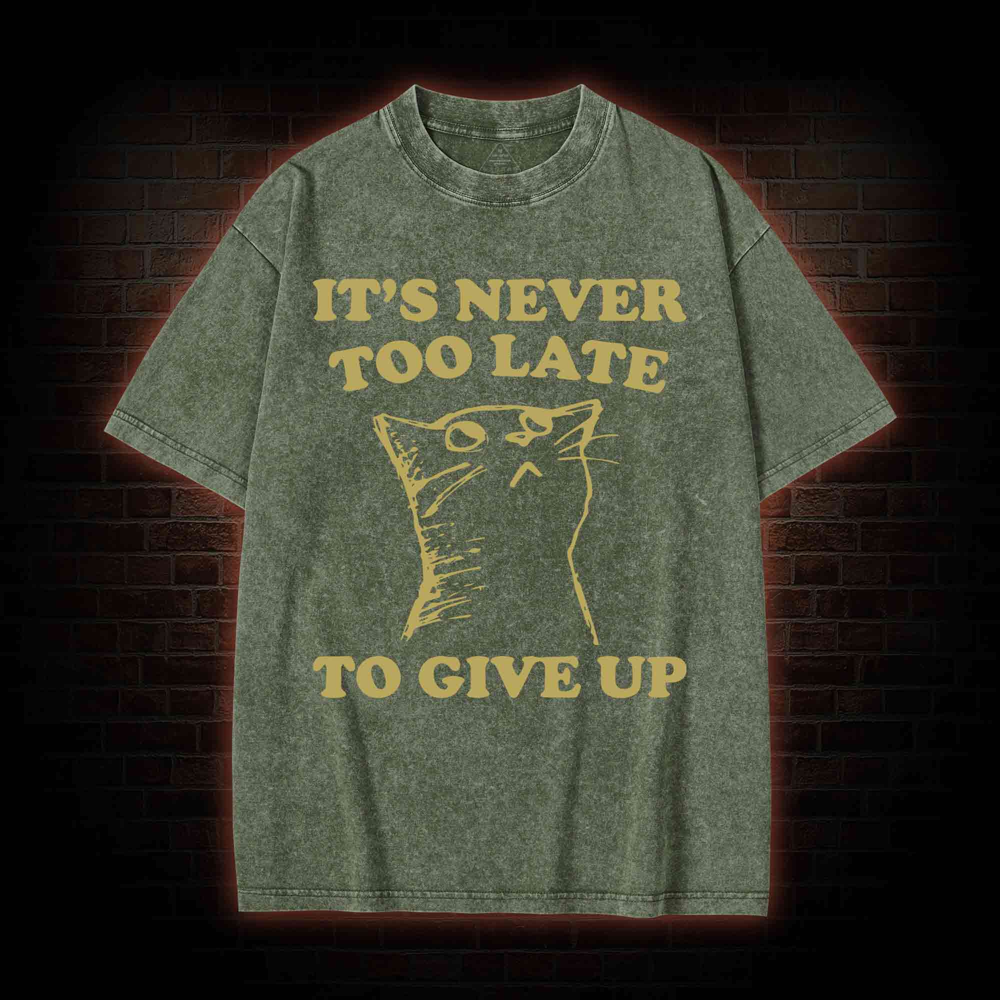 It's Never Too Late To Give Up Washed T-shirt