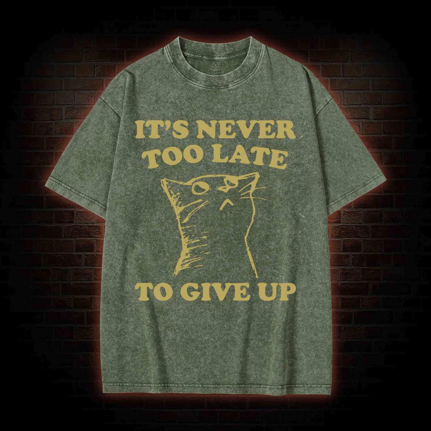 It's Never Too Late To Give Up Washed T-shirt