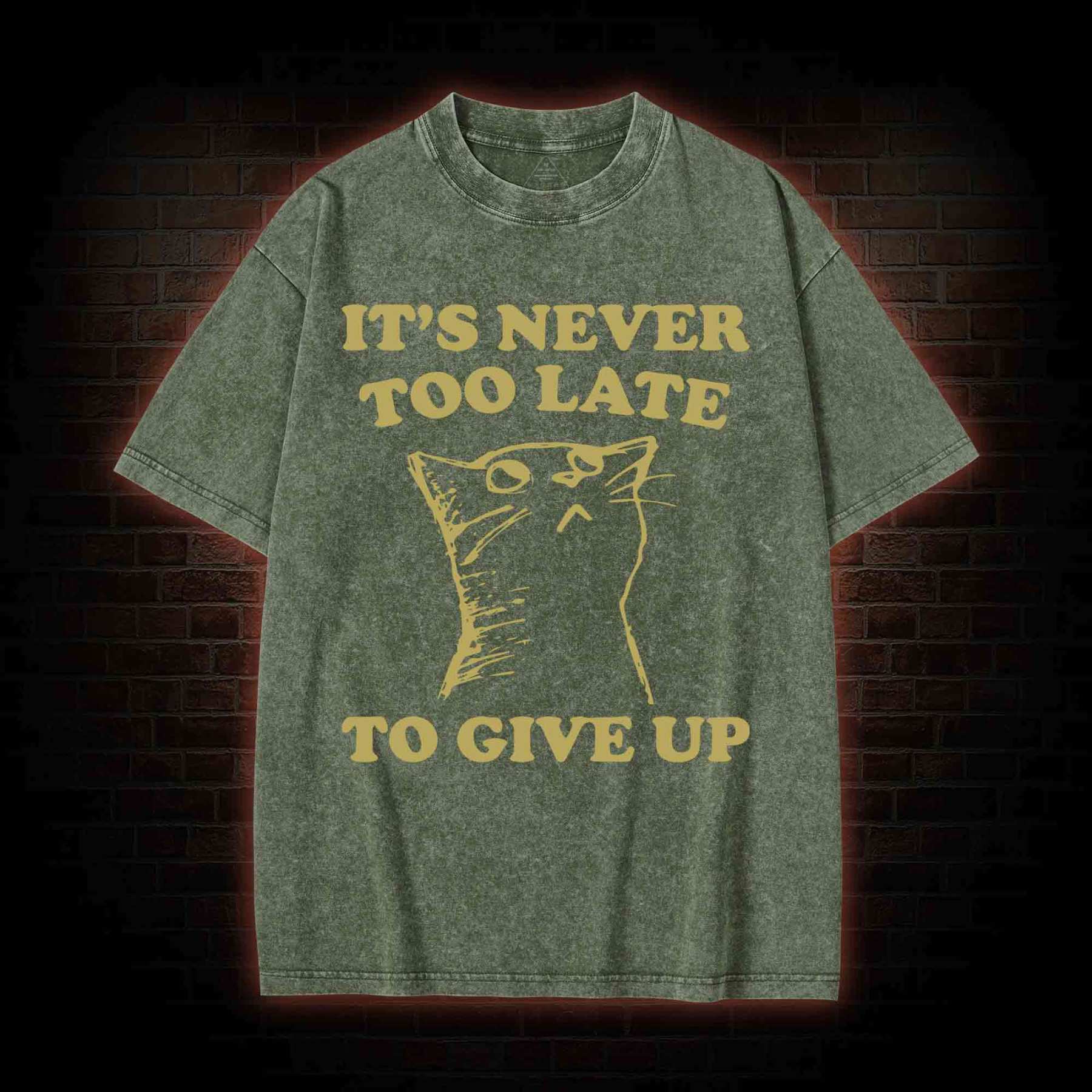 It's Never Too Late To Give Up Washed T-shirt