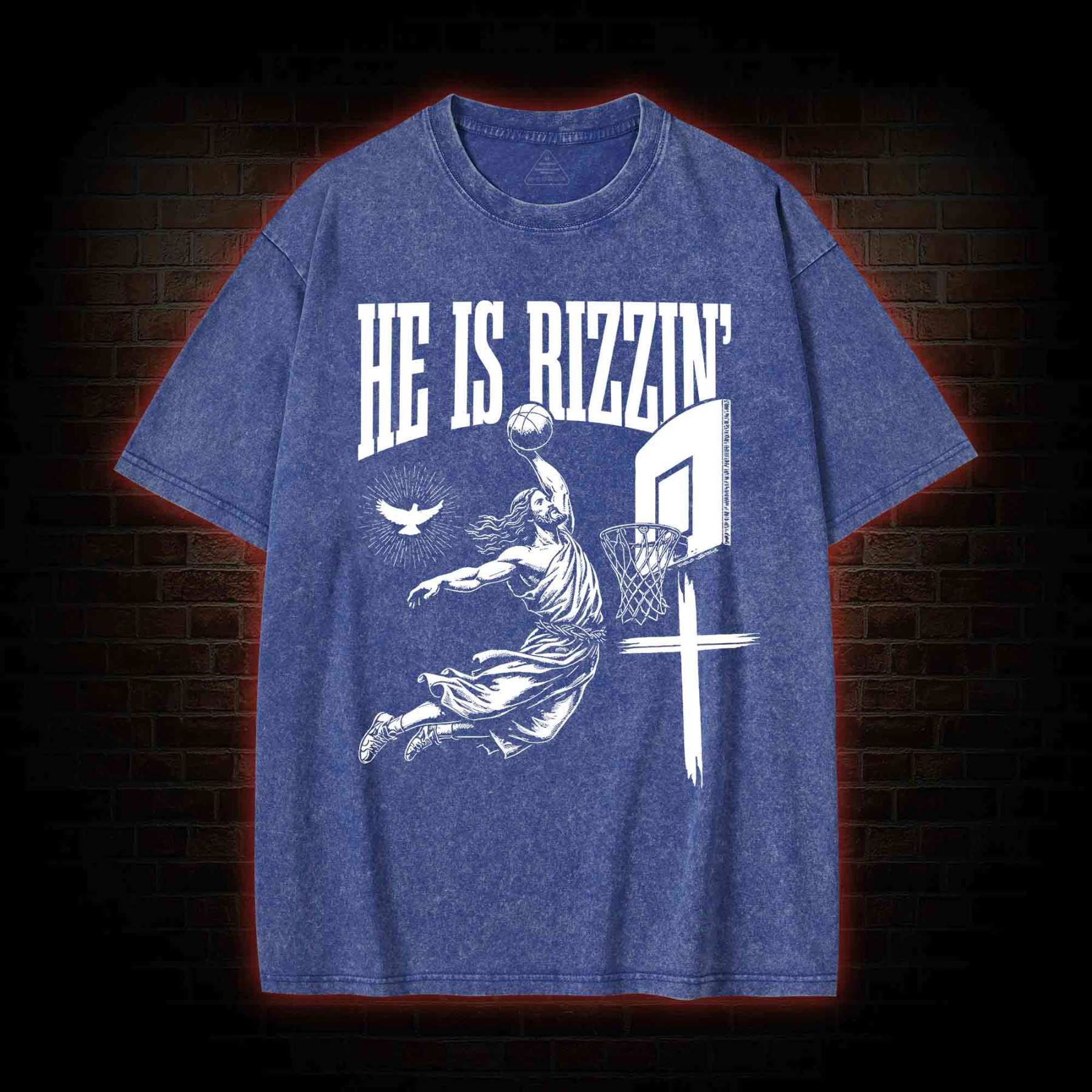He Is Rizzin' Washed T-shirt