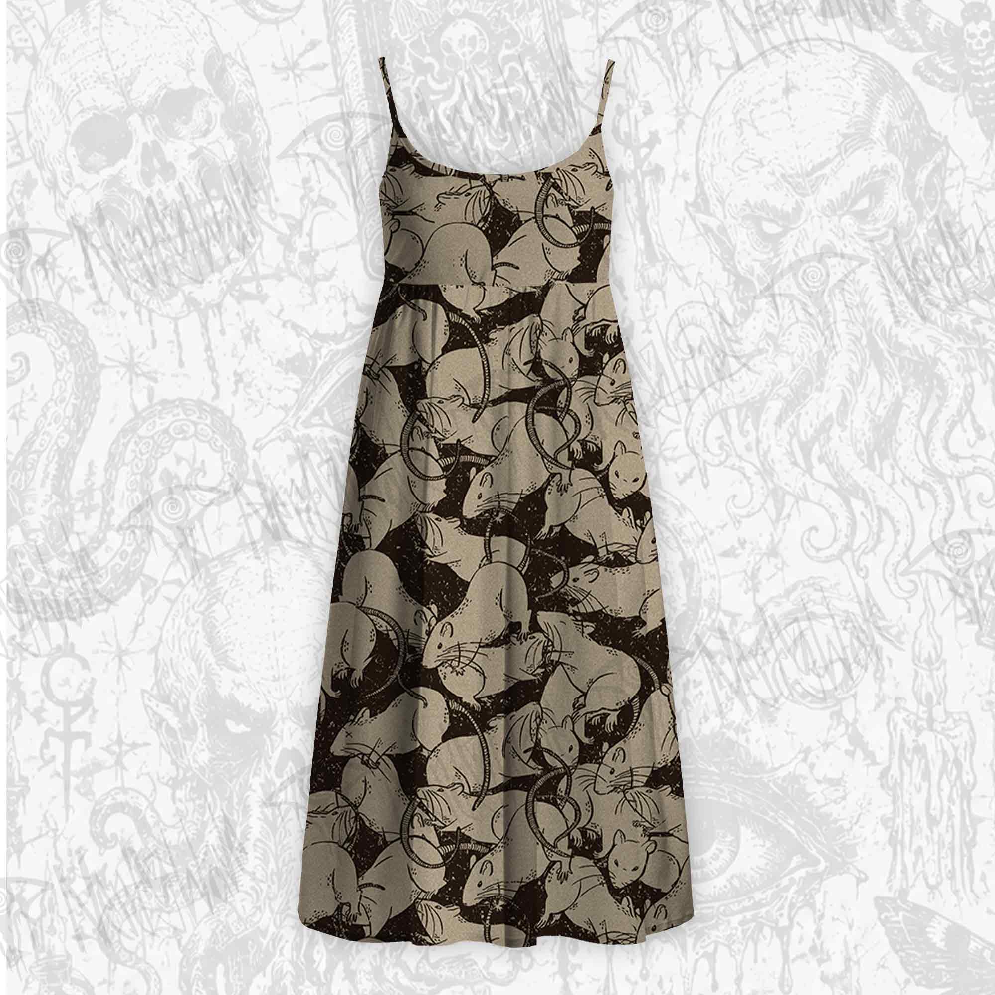 Black Death Strap Midi Sundress