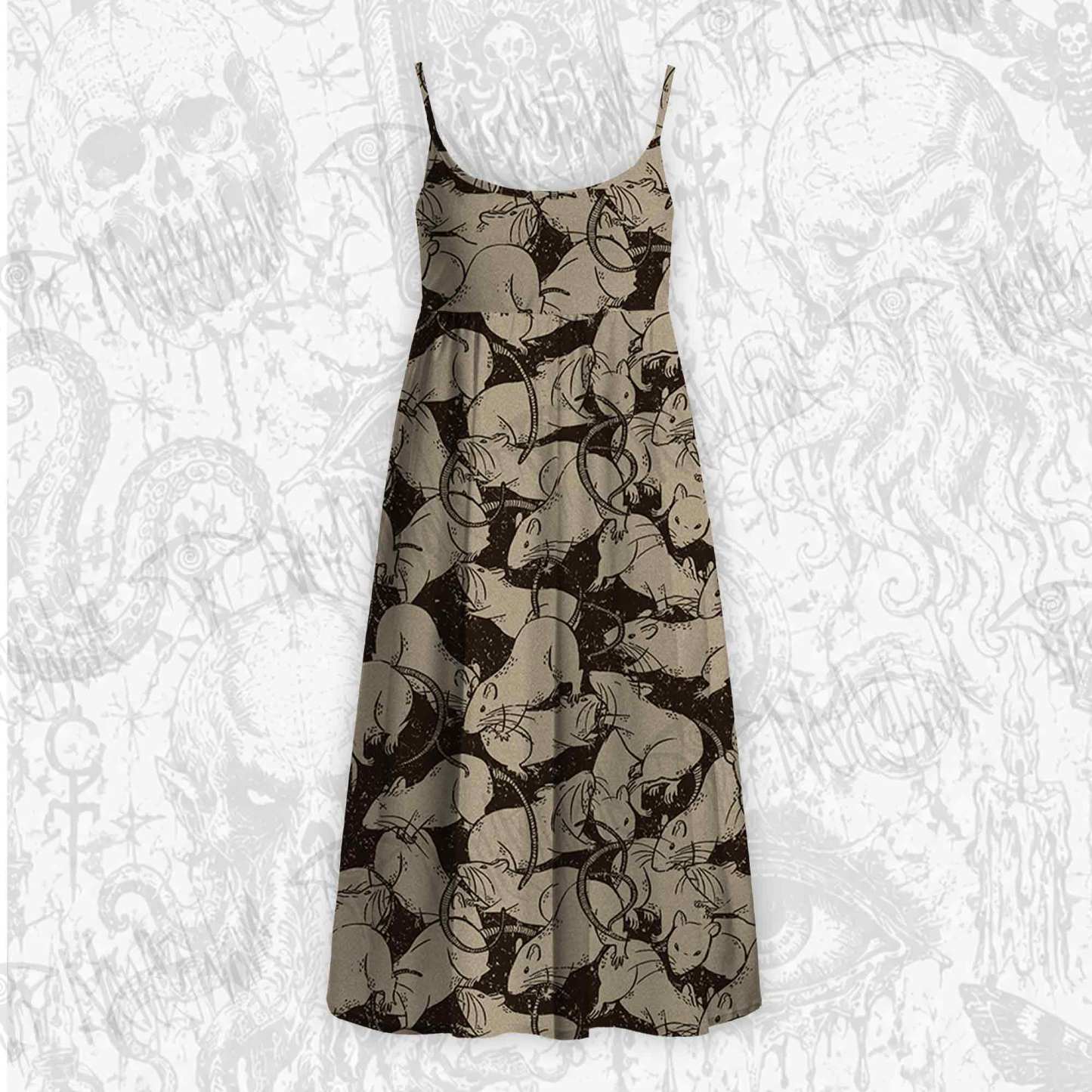 Black Death Strap Midi Sundress