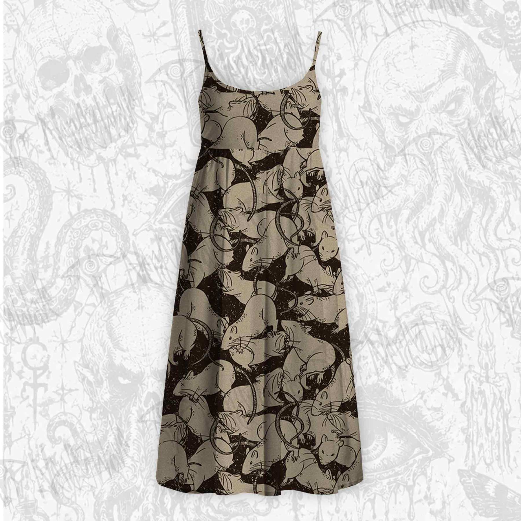 Black Death Strap Midi Sundress