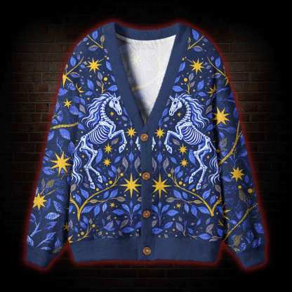 Gothic Skeleton Unicorn Cardigan Sweater