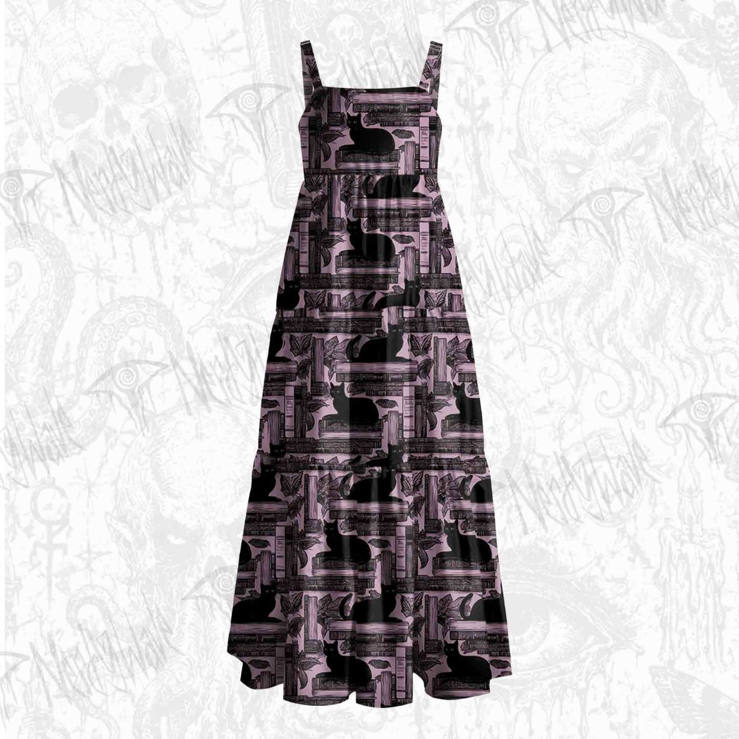 Library of Cats Wide Straps Maxi Dress
