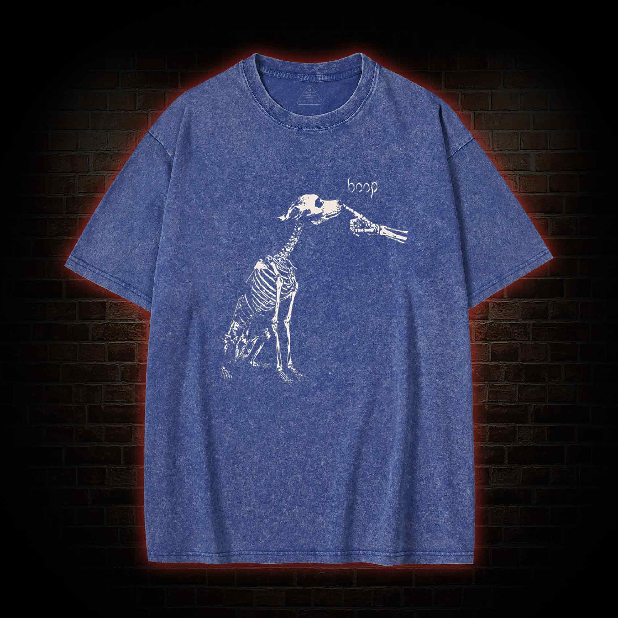 Boop Dog Skeleton Halloween Washed T-shirt