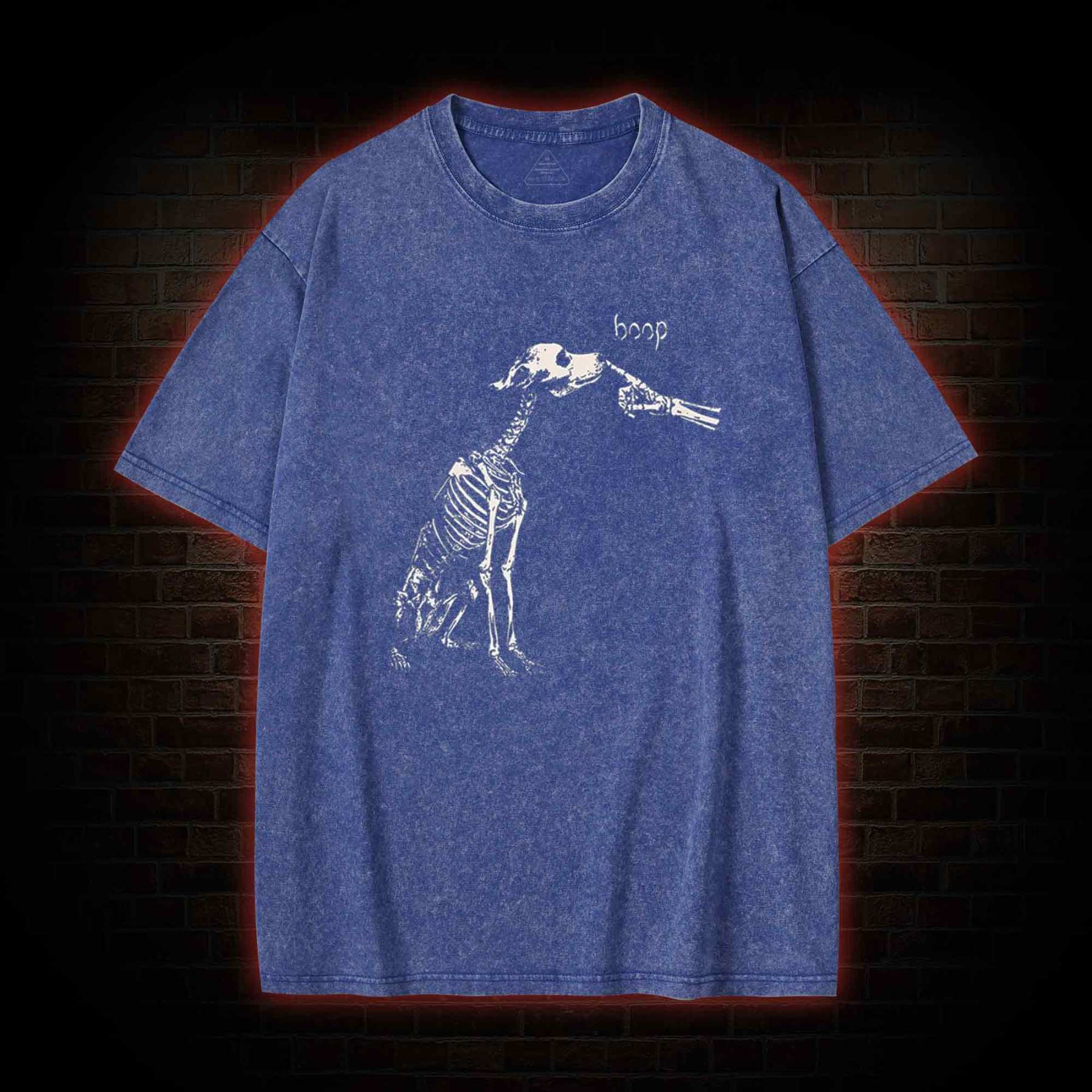 Boop Dog Skeleton Halloween Washed T-shirt