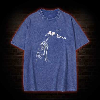 Boop Dog Skeleton Halloween Washed T-shirt