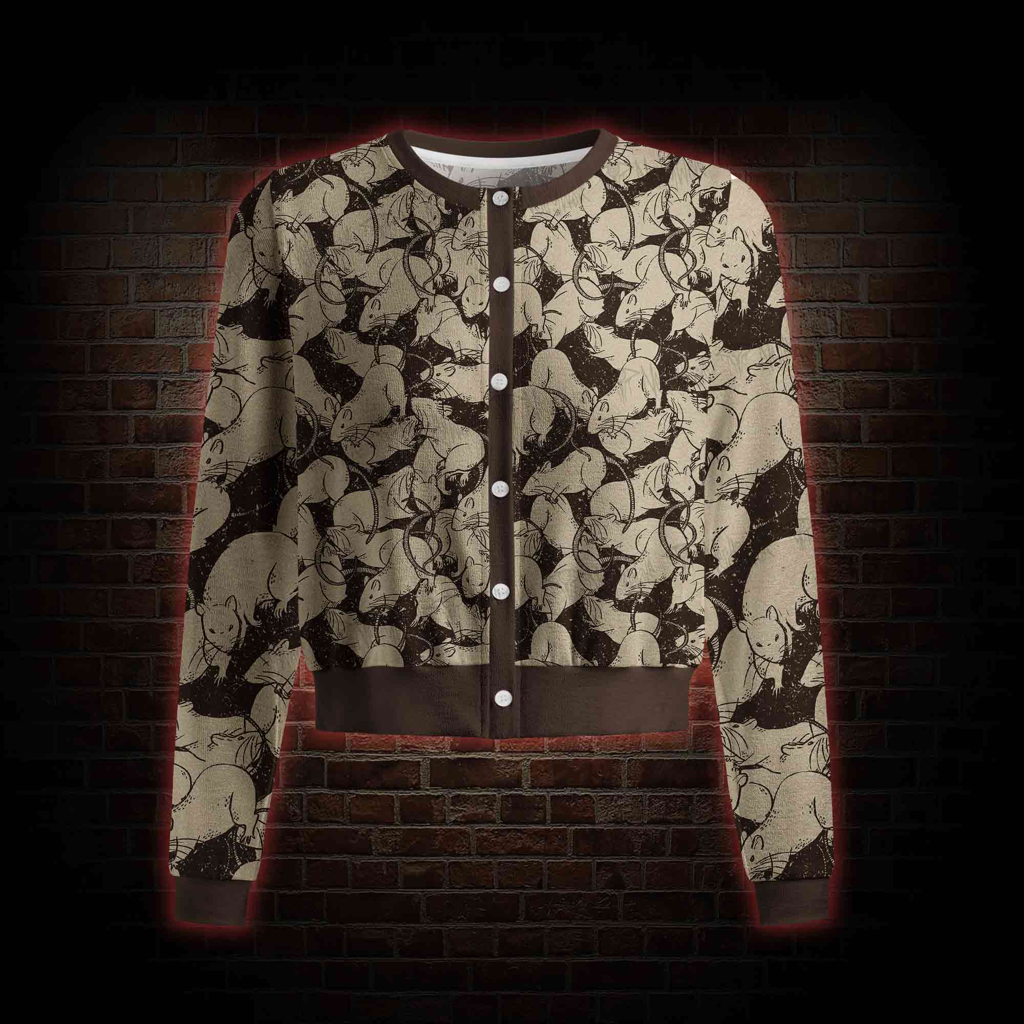 Black Death Button-up Cardigan Sweaters
