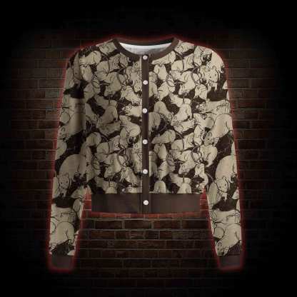Black Death Button-up Cardigan Sweaters