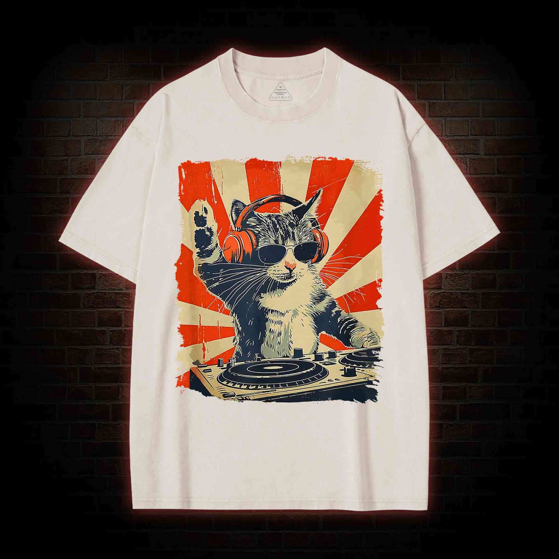 Dj Cat Washed T-shirt
