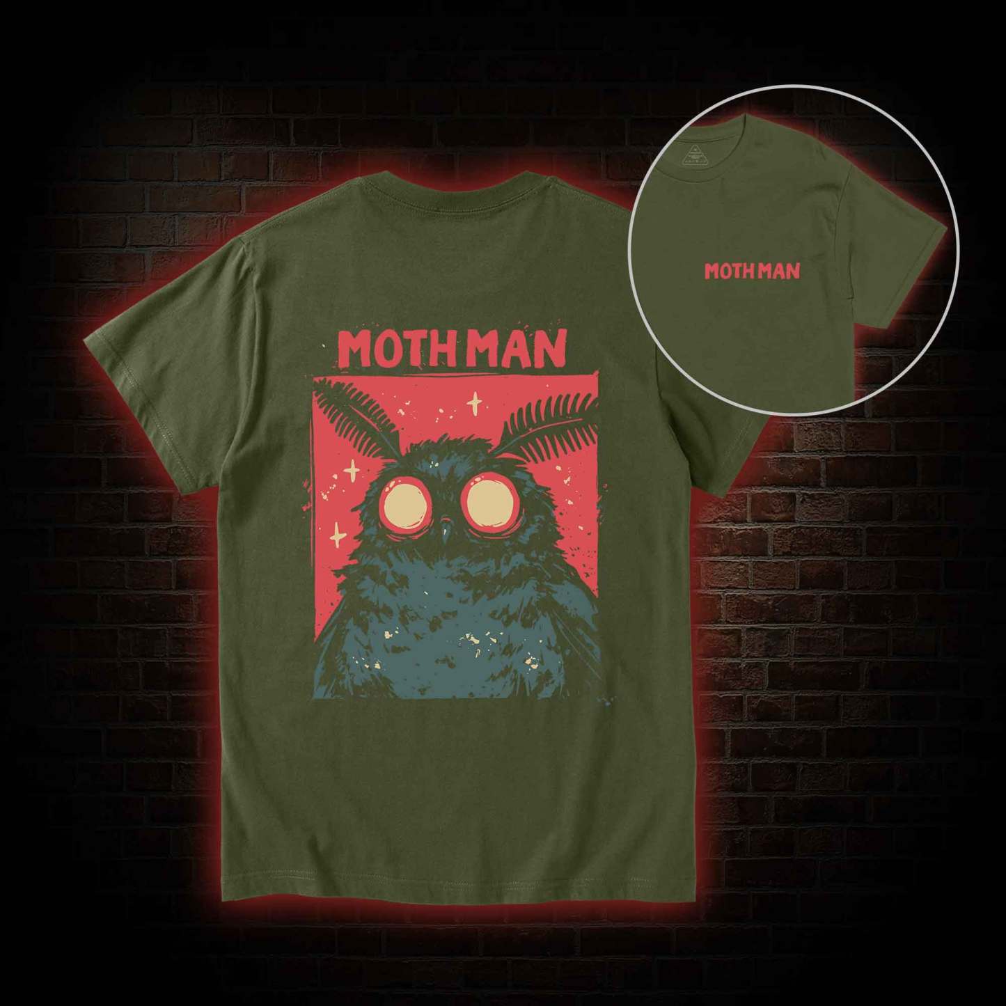 Cryptid Mothman Back Print T-Shirt