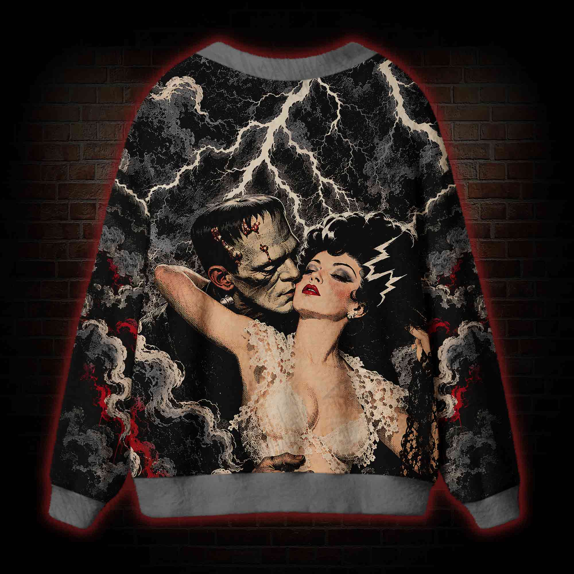 Crimson Monster Kiss Cardigan Sweater
