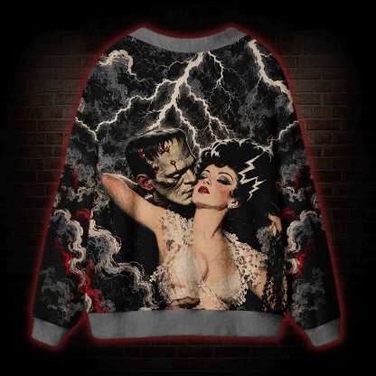 Crimson Monster Kiss Cardigan Sweater