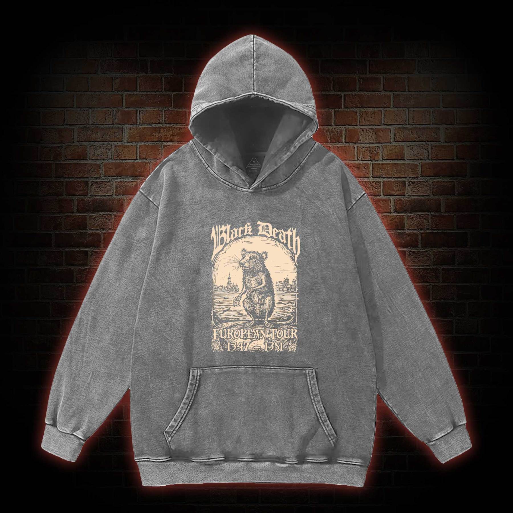 Black Death European Tour Washed Hoodie