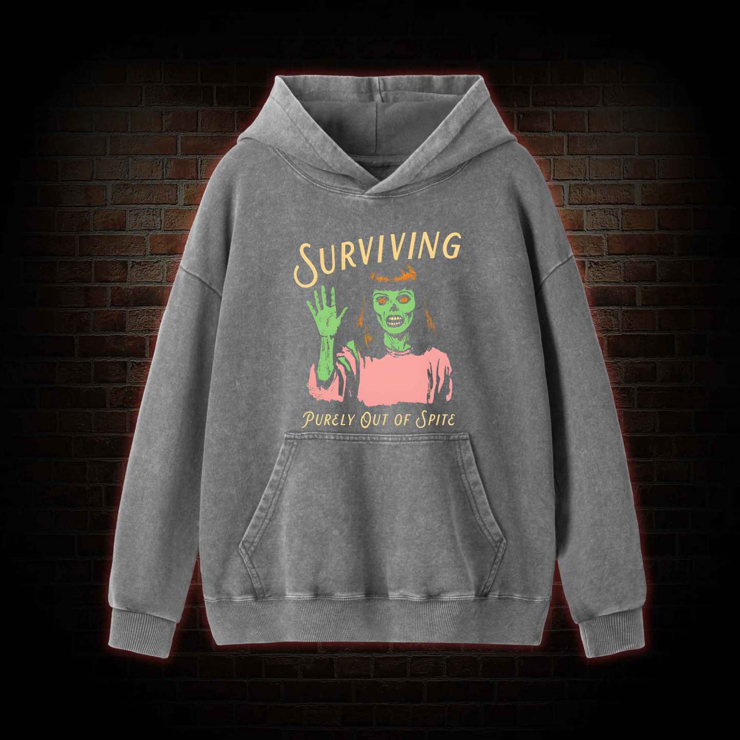 Surviving Purely Out Of Spite Washed Hoodie