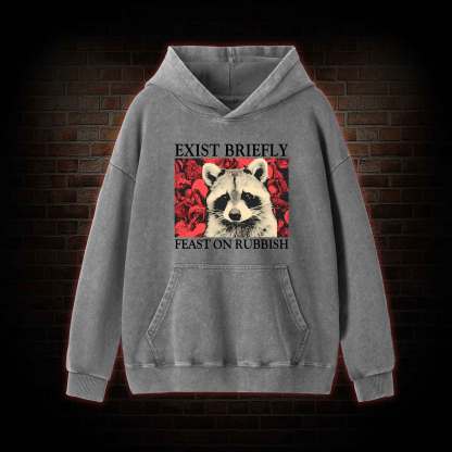 Exist Briefly Feast On Rubbish Washed Hoodie