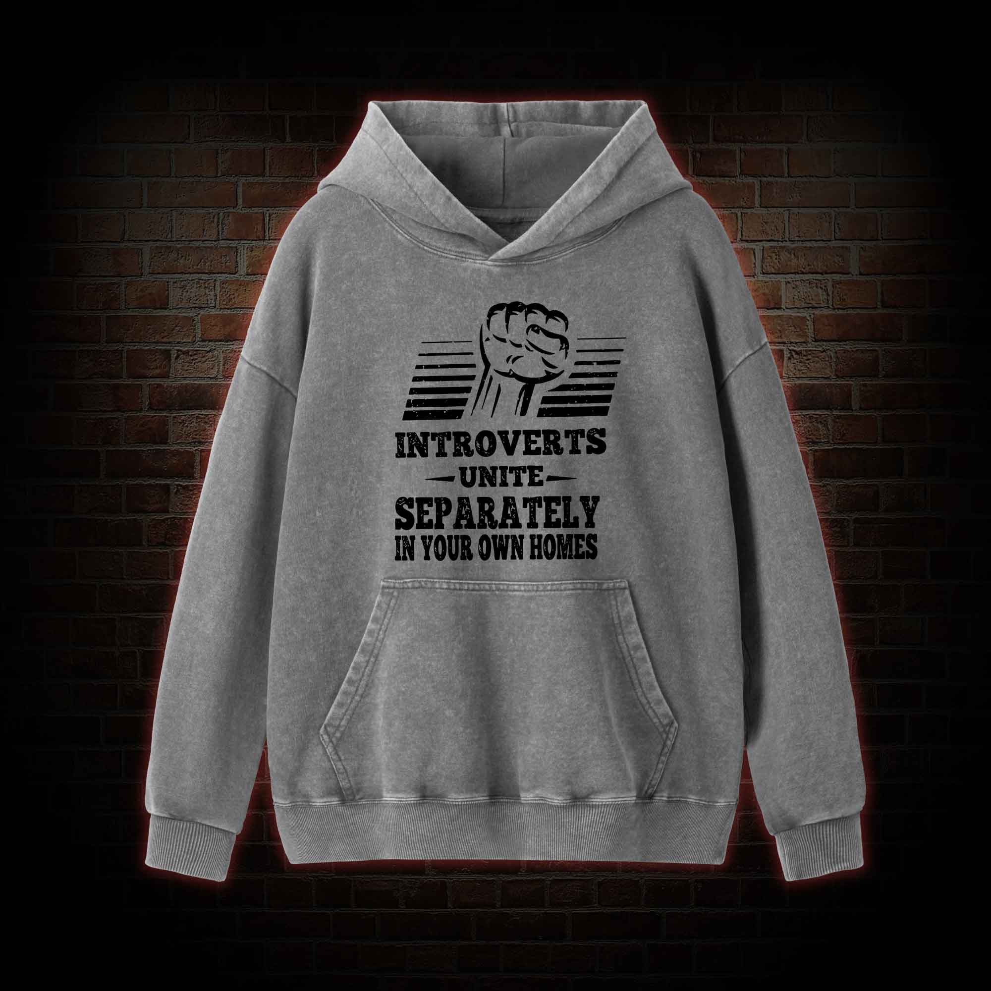 Introverts Unite Separately In Your Own Homes Washed Hoodie