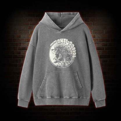 Feeling Anti-Social Washed Hoodie