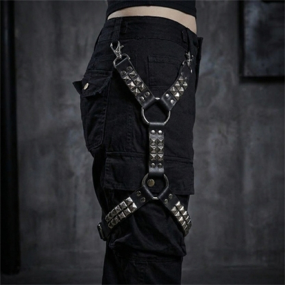 Punk Goth Rock Studded Thigh Harness