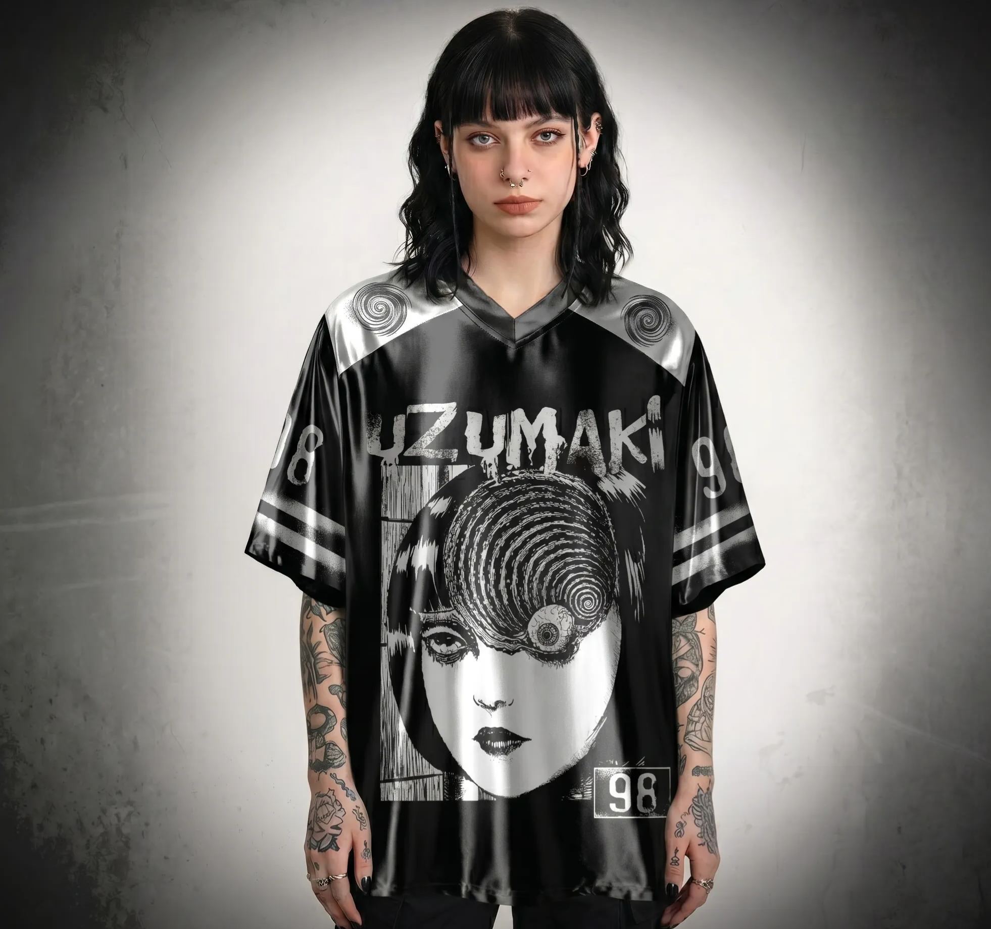 Horror Eyeball Shiny Oversized Jersey