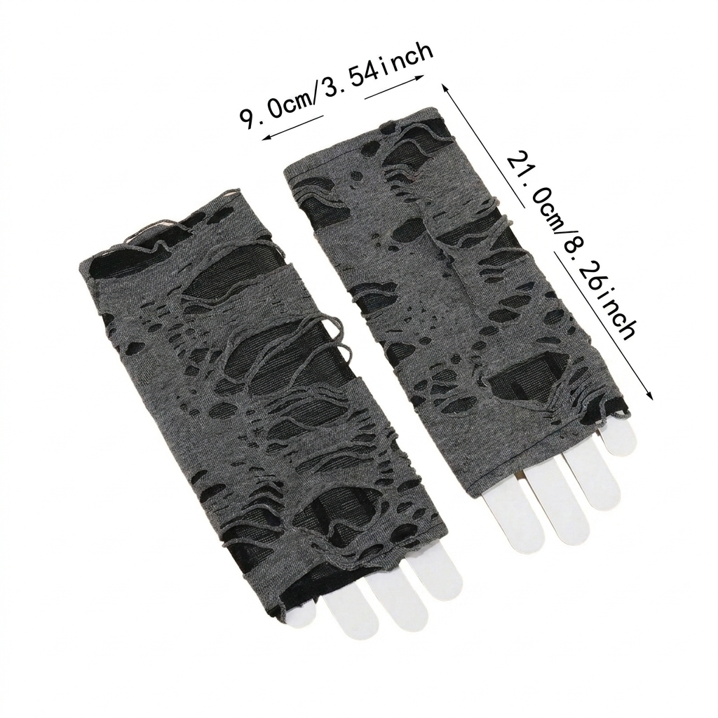 Distressed Dark Gloves