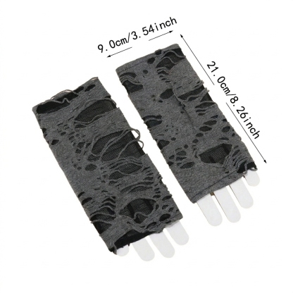 Distressed Dark Gloves