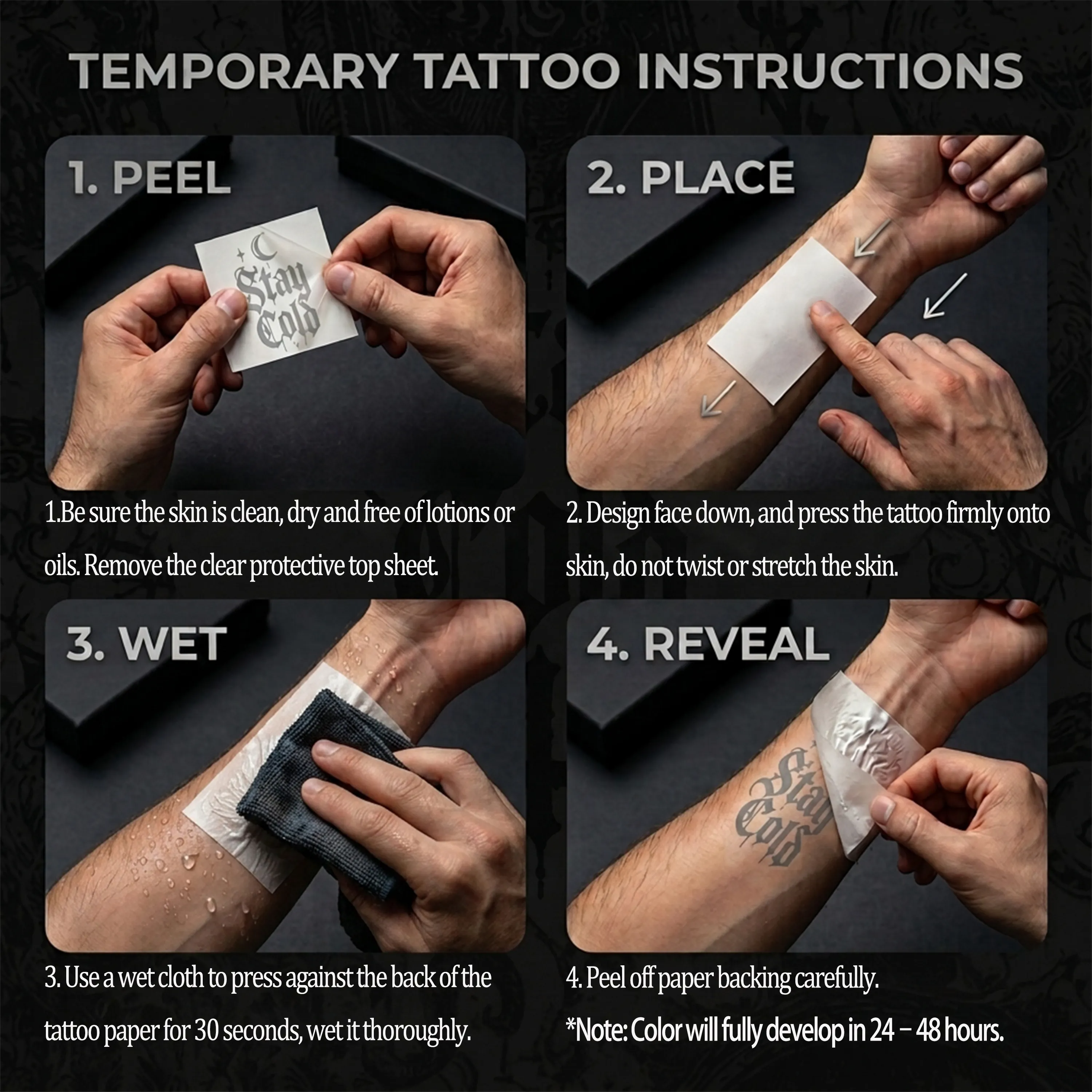Temporary Tattoo & Halloween Sticker (A5 Hole Page) Set