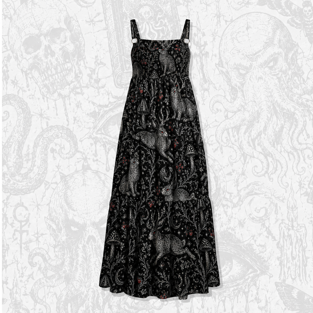 Crimson-eyed Lore Wide Straps Maxi Dress