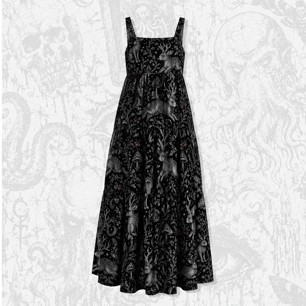 Crimson-eyed Lore Wide Straps Maxi Dress