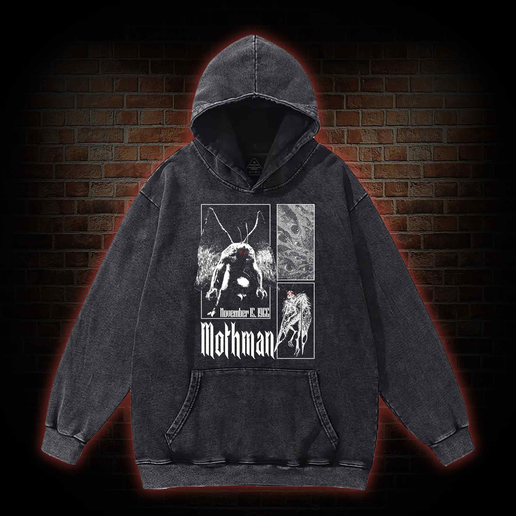 Mothman Horror Washed Hoodie