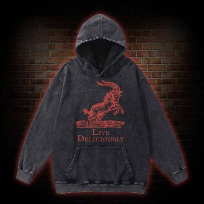  Live Deliciously Washed Hoodie