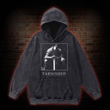 Dark Knight With Sword Washed Hoodie