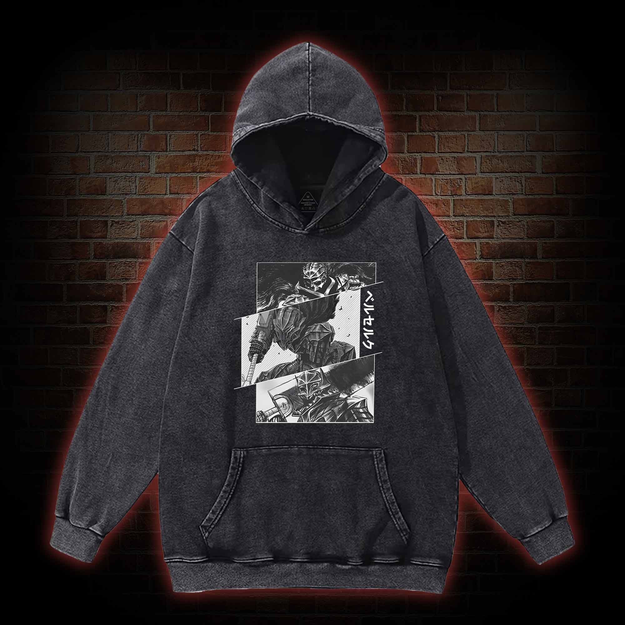 Black Swordsman Washed Hoodie