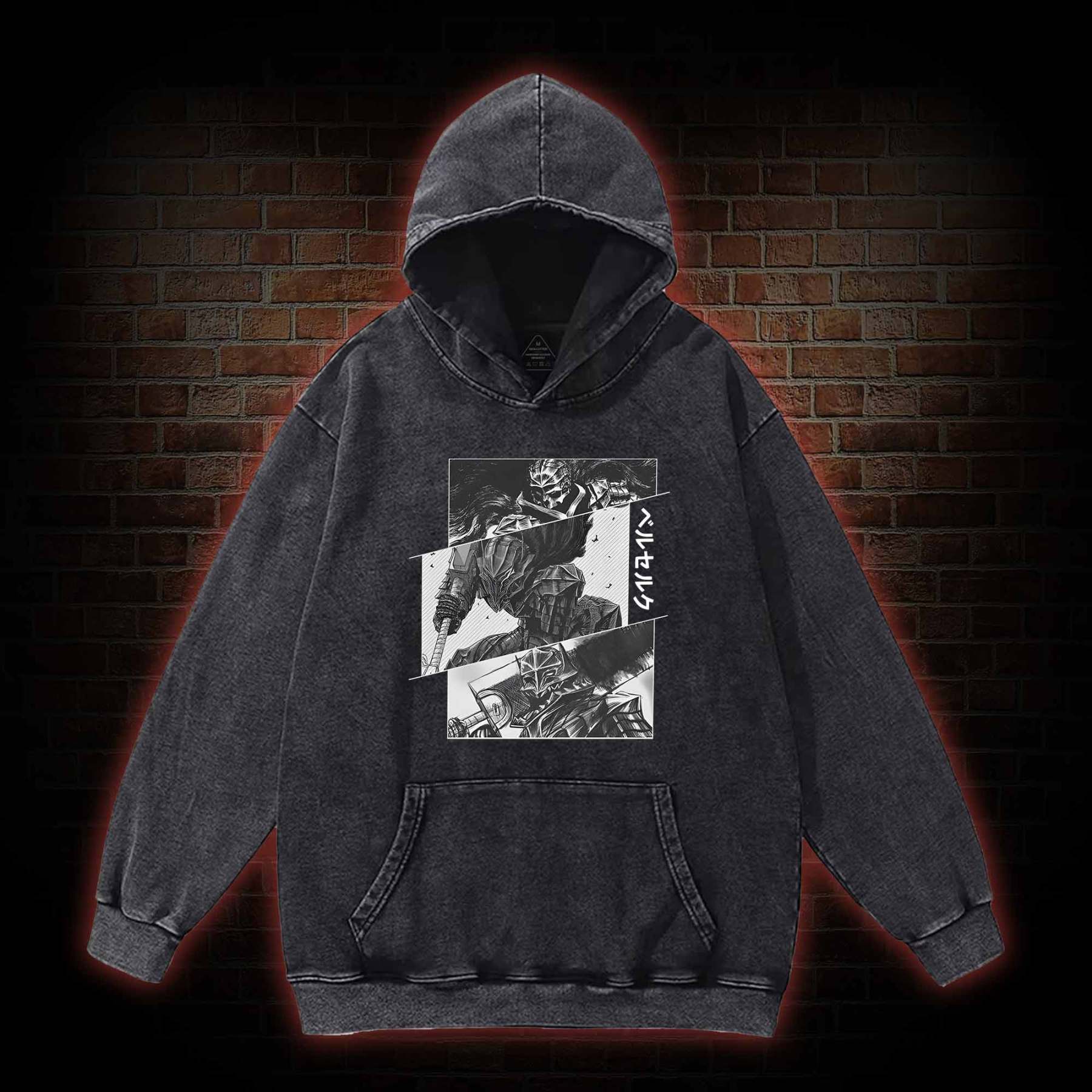 Black Swordsman Washed Hoodie