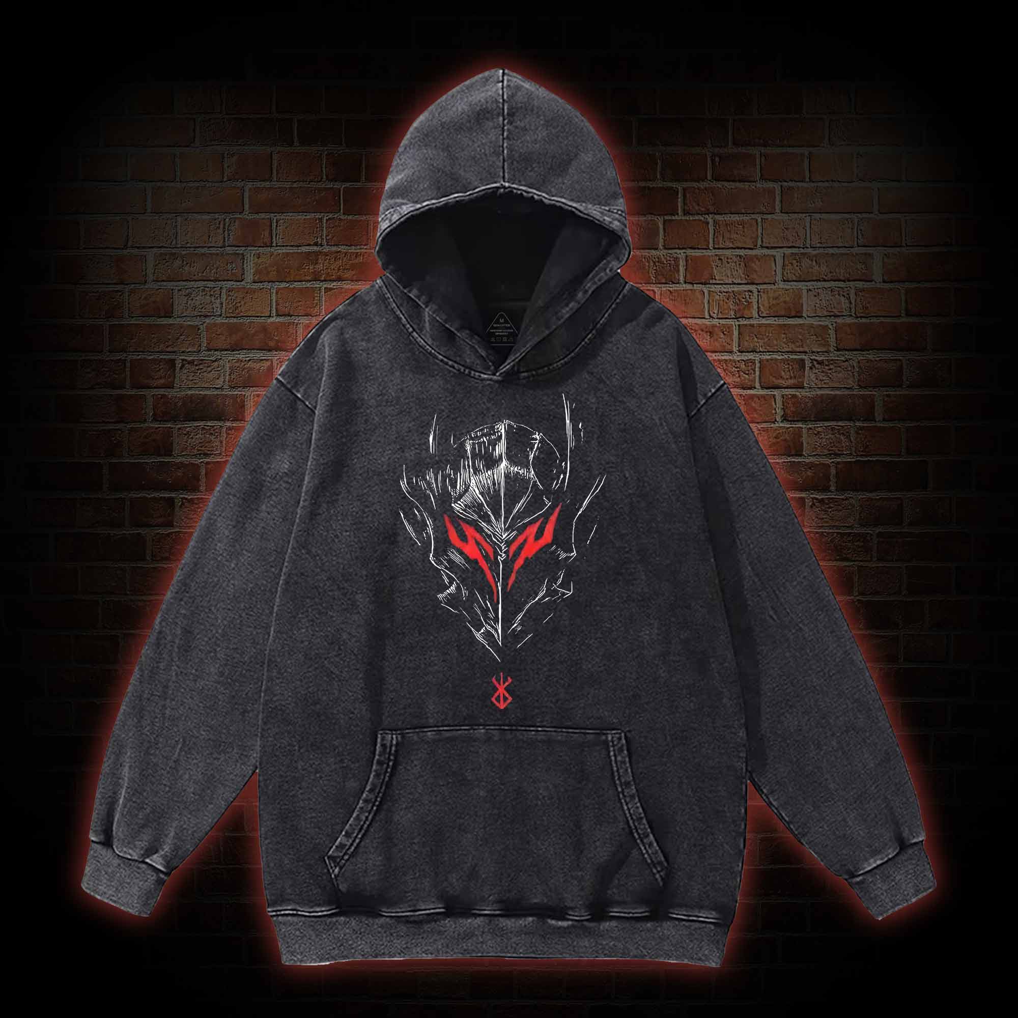 Berserker Mask Washed Hoodie