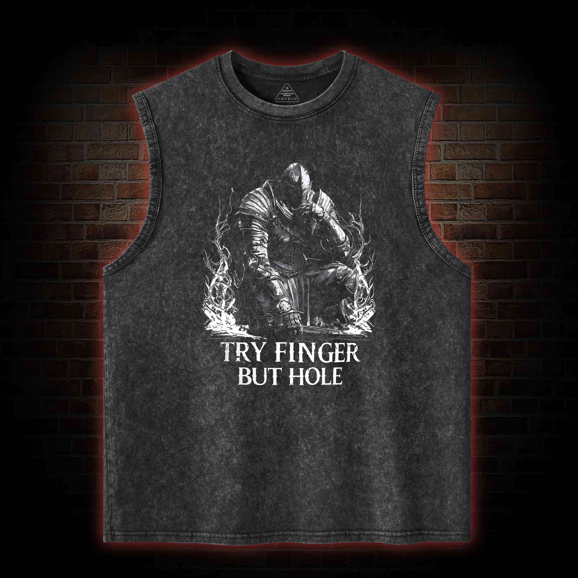 Try Finger but Hole Washed Tank Top