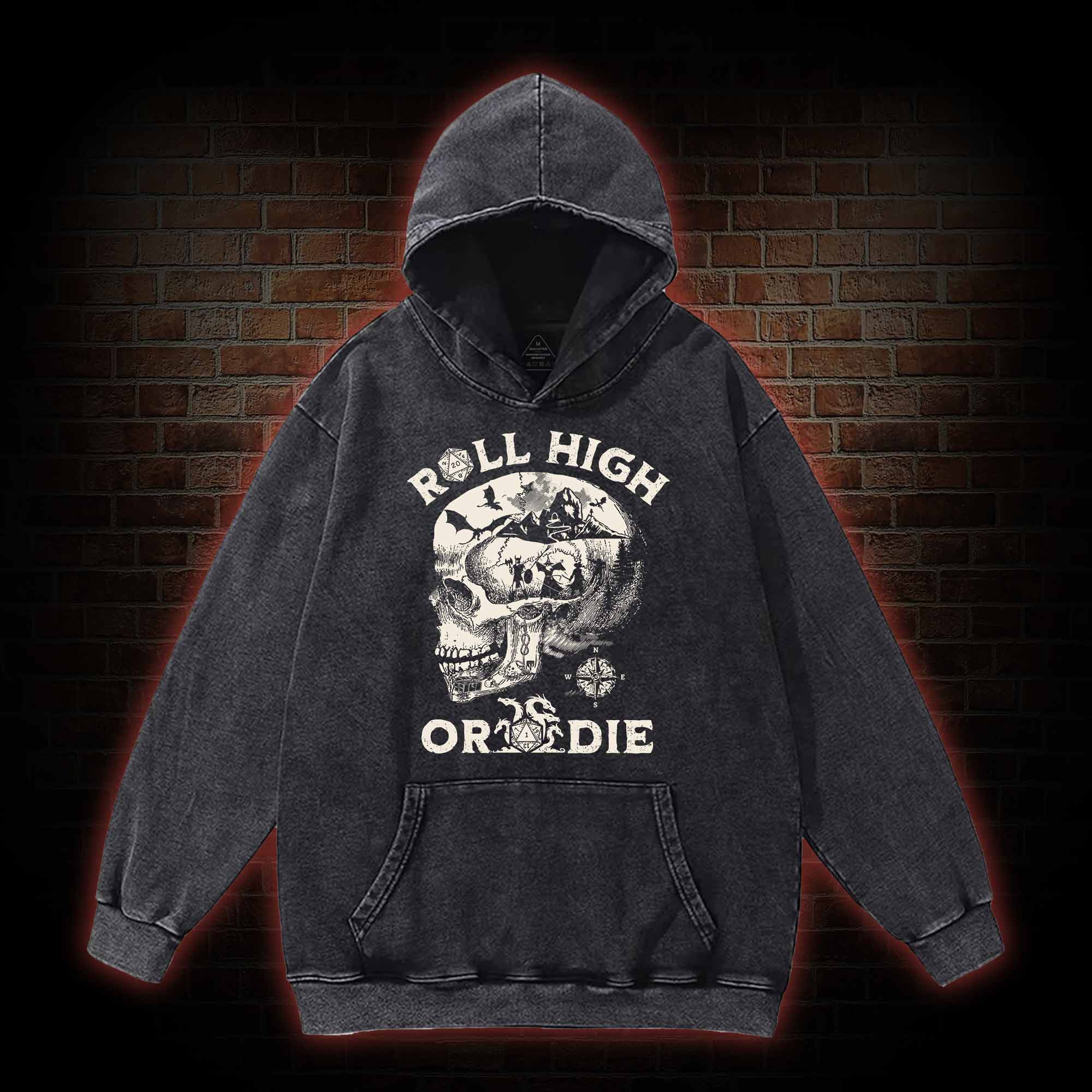 Roll High Or Die Washed Hoodie