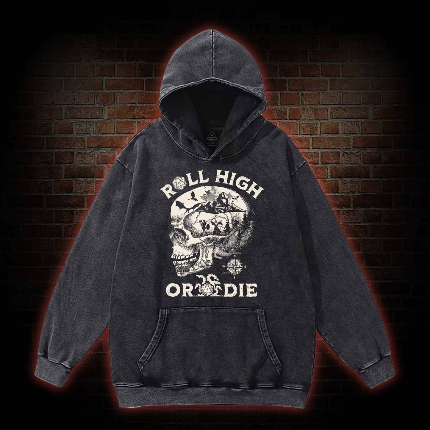 Roll High Or Die Washed Hoodie