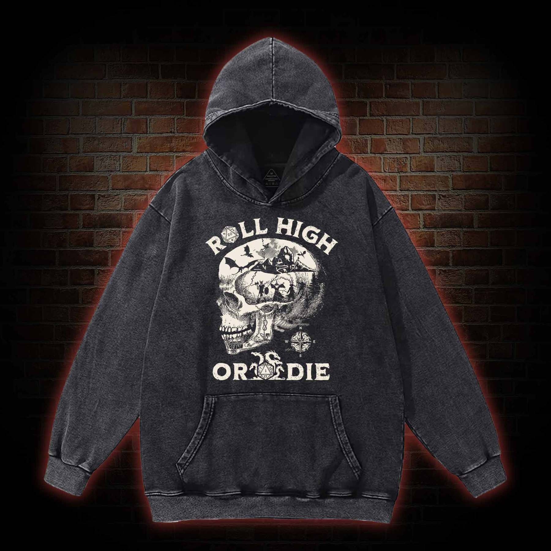 Roll High Or Die Washed Hoodie